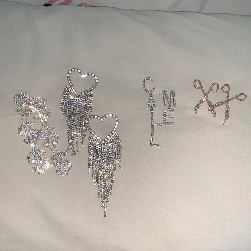 Blinged out earrings